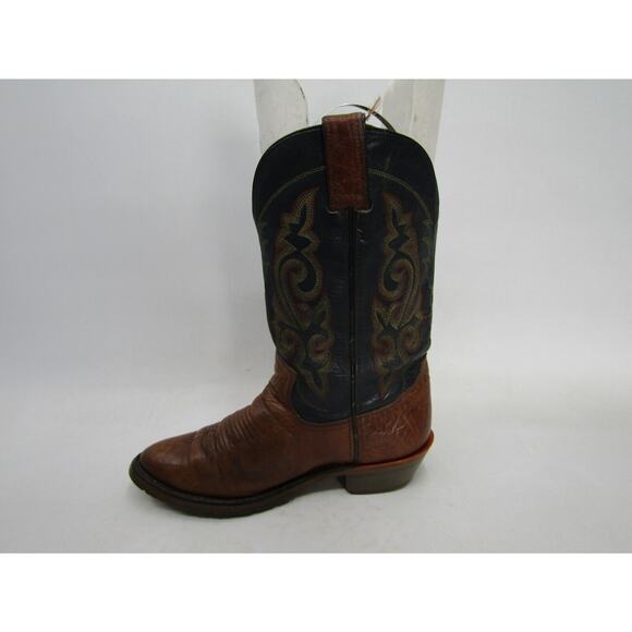 Double H West Gel Ice Mens Size 7 D Brown Black Leather Cowboy Western Boots main image 10